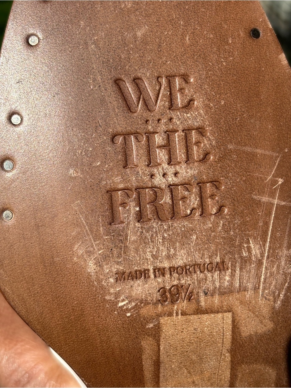 We The Free Cream Leather Western Ankle Boots with Tan Trim - Picture 13 of 14